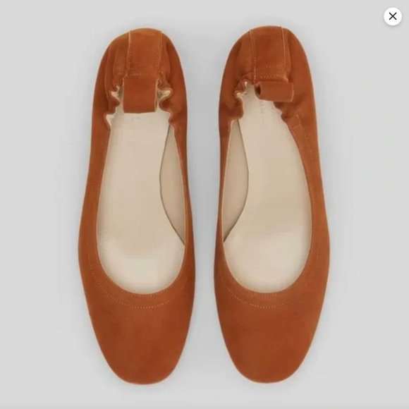 EVERLANE The Italian Leather Day Heel Almond Suede SZ 7 - Picture 4 of 16